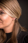 Gold Matte Scalloped Hoop Earring