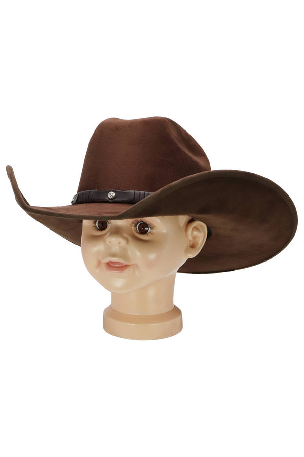 Kids Faux Suede Cutter Crown Cowboy Hat