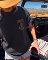 Los Sundays Tequlia The Cowboy State Tee - Vintage Black / Yellow - Broken horn