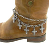 Rhinestone 5-Cross Charm Boot Chain