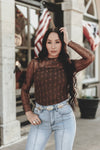 Lariat Lace Long Sleeve - Chocolate - Broken horn