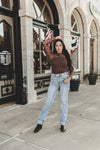 Lariat Lace Long Sleeve - Chocolate - Broken horn