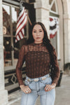 Lariat Lace Long Sleeve - Chocolate - Broken horn