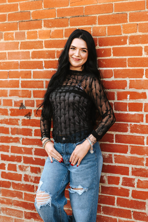 Lariat Lace Long Sleeve -Midnight - Broken horn
