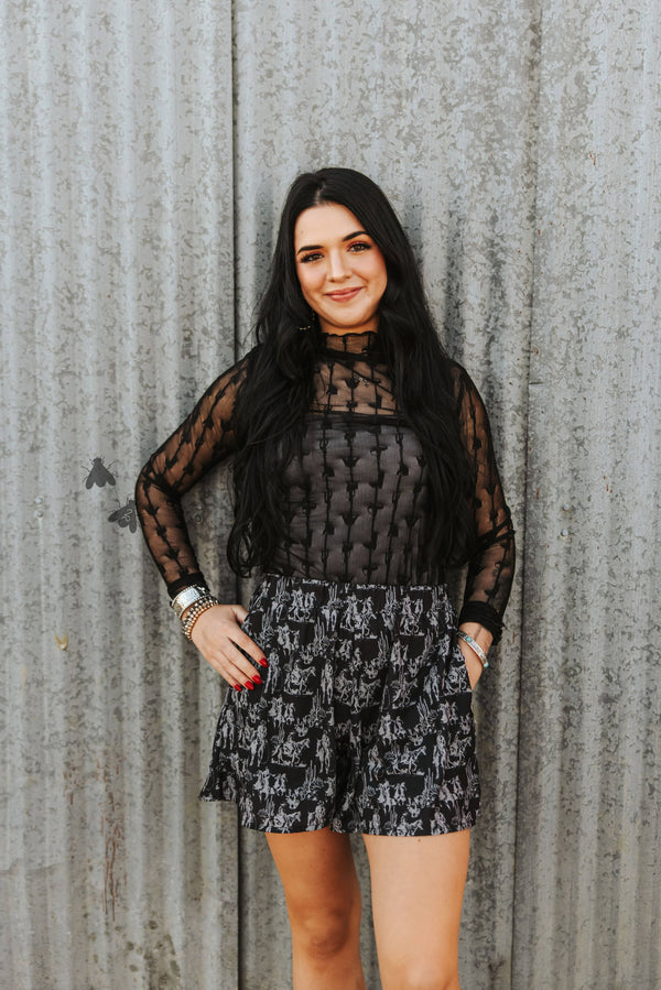Lariat Lace Long Sleeve -Midnight - Broken horn