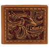 Justin Back Pocket Bifold Wallet Maroon Inlay