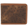 Tony Lama Bifold Wallet Brown Ostrich Textured