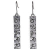 Justin Earrings Ranch Brands Stamped Linear Bar