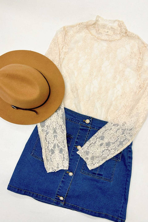 Mesh Floral Print Top
