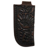 Justin Mens Knife Sheath Genuine Leather Brown Floral Tooling