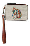 CatchFly Mini Card Wallet Canvas W/Horse Head
