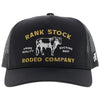 Hooey "Rank Stock" Hat Black w/Yellow & White Stitching