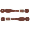 Basketweave Skirting Leather Spur Straps, Thin,