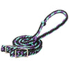 Braided Nylon Barrel Reins - BLACK/ PURPLR/ MINT