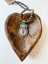 Western Print Pendant Necklace - Navajo Style Pearl