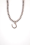 Faux Navajo Pearl Necklace w/ Silver Horseshoe Charm