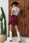 Suede Fringe Skirt with Lined Shorts