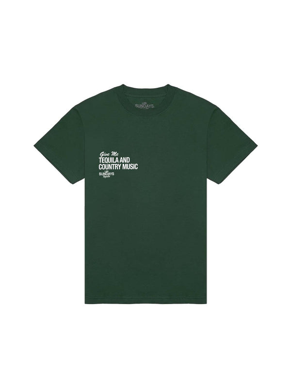 The Tequila & Country Music Tee - Green/White