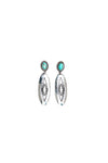 3" Oval Aztec Stamped Earring on Turquoise Post