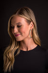 Gold and Turquoise Petitie Point Style Hoop Earring