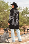 Black Knitted Boot Stitch Detail Cardigan