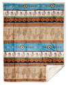 Cactus Stripe Plush Sherpa Throw
