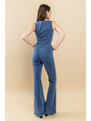 Boho Cut Out Bootcut Denim Jumpsuit