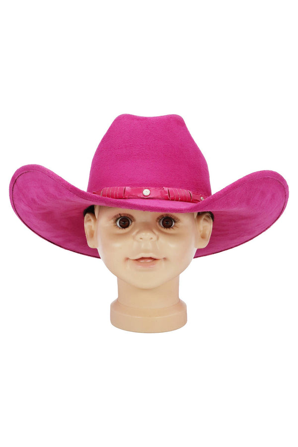 Kids Faux Suede Cutter Crown Cowboy Hat