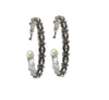 2" Burnished Silver Scalloped Hoop Earring