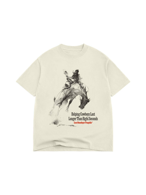 The 8 Seconds Tee - Off White / Black