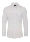 Rodeo Men’s Solid Western Twill Button Down Shirt - White - Broken horn