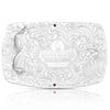 Montana Silversmiths Midnight Range Buckle with Praying Cowboy - Broken horn