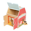 Wooden Barn Shape Sorter Toy, Farm Animals Montessori Play - Broken horn