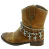 Rhinestone 5-Cross Charm Boot Chain
