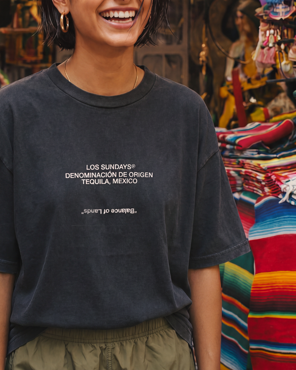 Los Sundays Tequlia The Balance Tee - Vintage Black / White - Broken horn