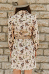 Lucky & Bless Plus Size Cream Western Puff Sleeve Embroidered Bow Dress - Broken horn