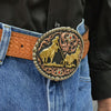 Tri Color Team Roper Attitude Belt Buckle