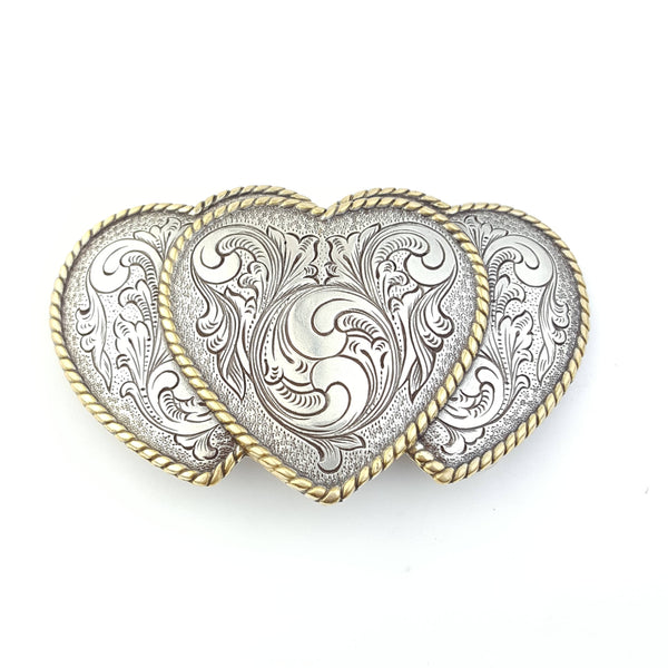 Western-Inspired Triple Heart Buckle