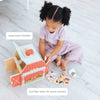 Wooden Barn Shape Sorter Toy, Farm Animals Montessori Play - Broken horn