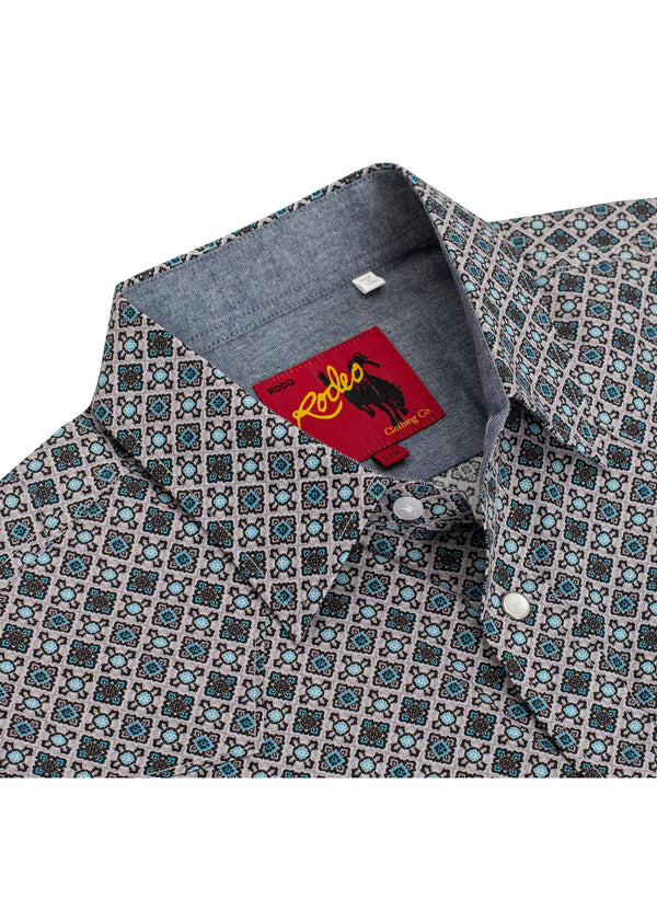 Rodeo Men's Western Pearl Snap Print Shirt