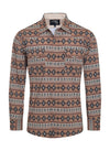 Rodeo Men's Western Pearl Snap Aztec Print Shirt