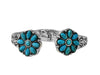 Western Flower Stone Hinge Bangle Bracelet