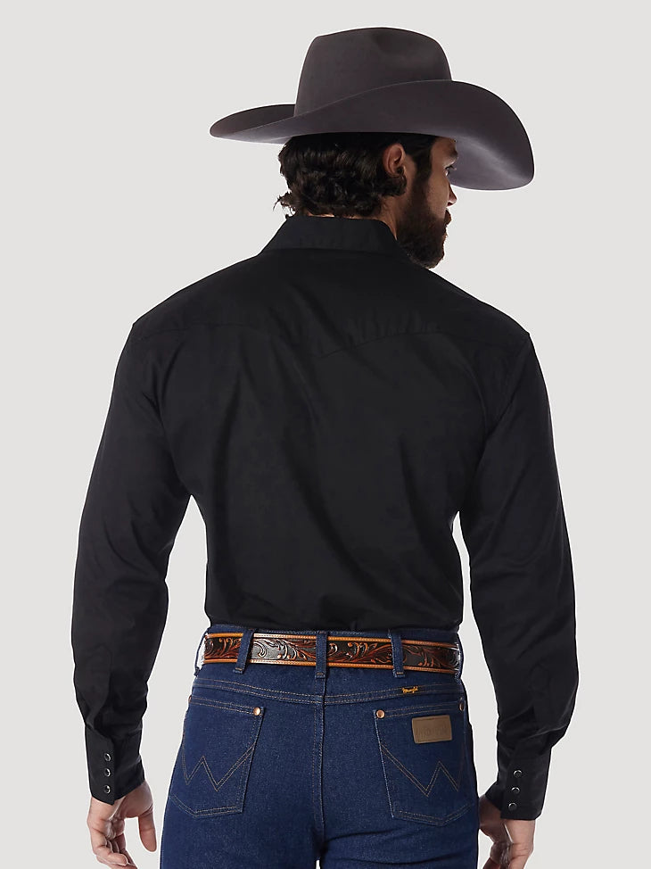 Wrangler Western Snap Shirt Broadcloth - Black