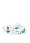Set/3 Burnished Silver Bangles with TQ Ovals