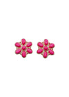 Pink and Gold Flower Stud Earring