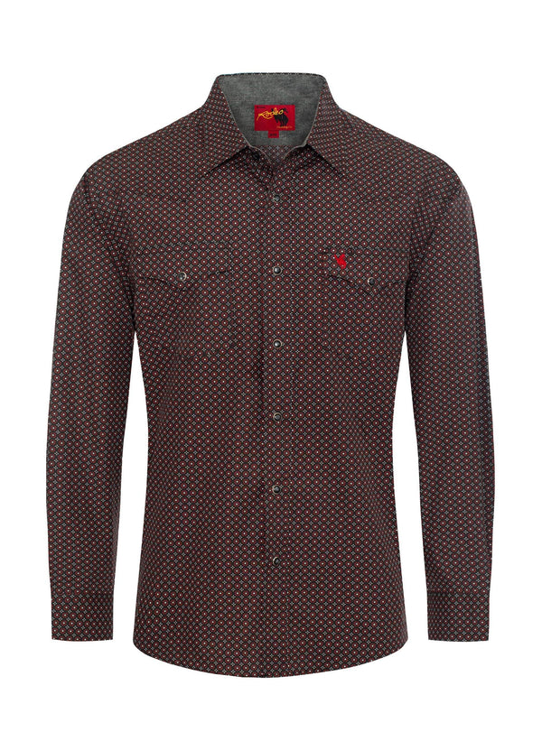 Men's Western Pearl Snap Print Shirt