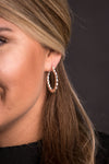 Silver Matte Scalloped Hoop Earring
