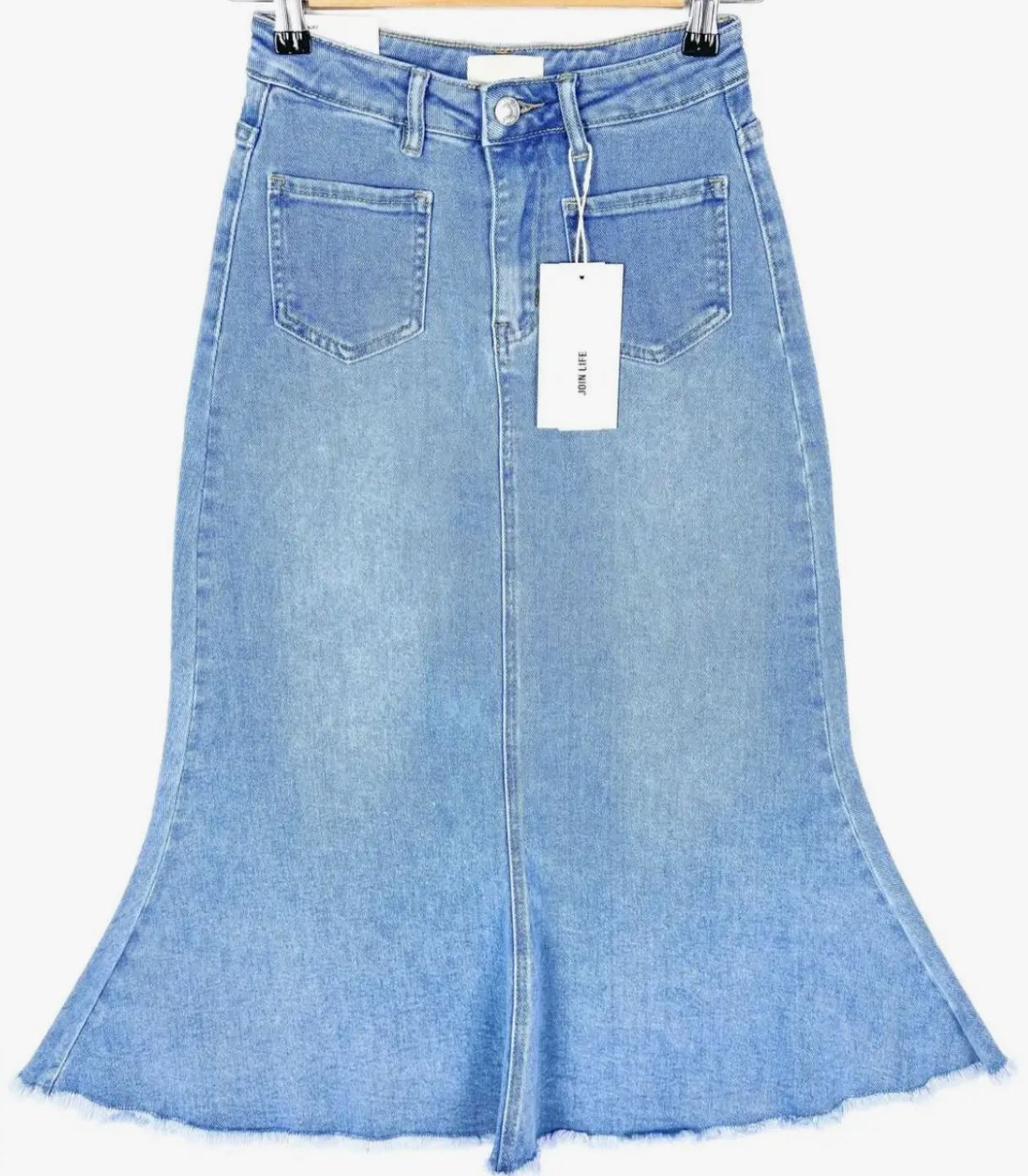 Fishtail Midi Skirt - Light blue