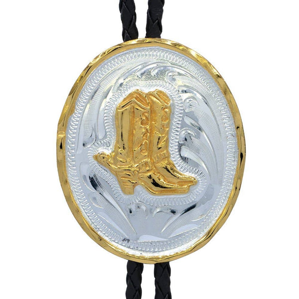 Boots German Silver Oval Bolo Tie