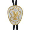Western Express Eagle on German Silver Bolo Tie - Broken horn